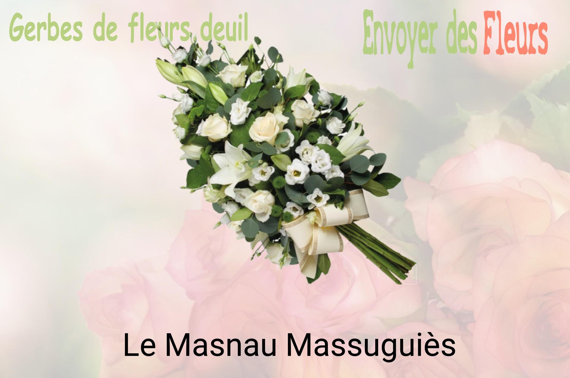 Gerbe de fleurs de deuil livrée à Le Masnau-Massuguiès